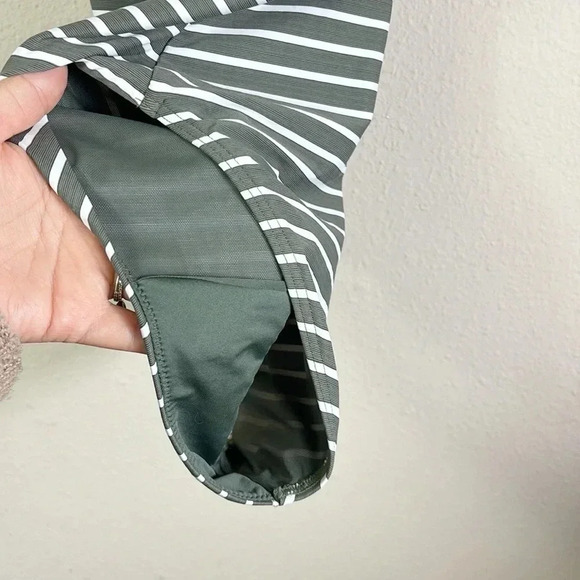 Sea Level Chamarel Lace Up Bralette One Piece Swimsuit SZ US 6 olive green - Picture 6 of 14